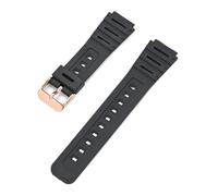 HTHRRFE Compatibile con Casio Watch CA-53W CA-61W FT-100W W-520U Cinturino in resina convesso Bracciale impermeabile da uomo con accessorio for utensili(Black-R clasp)