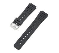 HTHRRFE Compatibile con Casio Watch CA-53W CA-61W FT-100W W-520U Cinturino in resina convesso Bracciale impermeabile da uomo con accessorio for utensili(Black-S clasp)