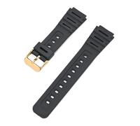 HTHRRFE Compatibile con Casio Watch CA-53W CA-61W FT-100W W-520U Cinturino in resina convesso Bracciale impermeabile da uomo con accessorio for utensili(Black-G clasp)