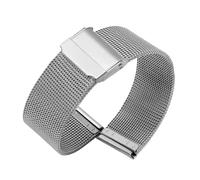 HTHRRFE Compatibile con cinturino for orologio Casio Small Square Lunar in acciaio inossidabile MTP-M300 M305 MTP-1375 1374 con cinturino a maglia Milan, catena da 20 mm.(Silver,20mm)