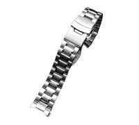 HTHRRFE Compatibile con cinturino in acciaio inossidabile con estremità curva Seiko Citizen Casio da uomo, 20 mm, 22 mm, cinturino in metallo, bracciale a catena(A silver,18mm)