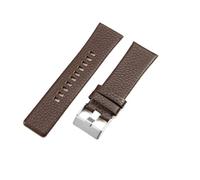 HTHRRFE Compatibile con Diesel Sweet-Proof Business Marrone Nero Bianco Pelle Modello Litchi Cinturino da uomo Dz4323/1657/4318 24 26mm Accessori(Brown-Steel-K3,26mm)