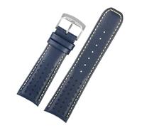 HTHRRFE Compatibile con il cinturino for orologio Citizen Blue Angel 2 Generation in vera pelle da uomo 22 23 mm Eco-Drive originale linea blu gialla(Blue yellow-Steel-K9,23mm)