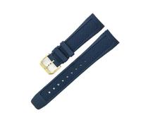HTHRRFE Compatibile con il cinturino IWC Portoghese, morbido e traspirante, resistente al sudore, con interfaccia curva speciale, 22 mm, nero blu(Blue-Golden-K10)