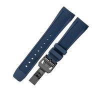 HTHRRFE Compatibile con il cinturino IWC Portoghese, morbido e traspirante, resistente al sudore, con interfaccia curva speciale, 22 mm, nero blu(Blue-Black-Z7)