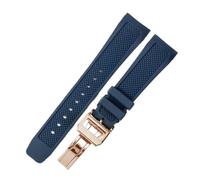 HTHRRFE Compatibile con il cinturino IWC Portoghese, morbido e traspirante, resistente al sudore, con interfaccia curva speciale, 22 mm, nero blu(Blue-Rose-Z7)