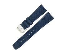 HTHRRFE Compatibile con il cinturino IWC Portoghese, morbido e traspirante, resistente al sudore, con interfaccia curva speciale, 22 mm, nero blu(Blue-Steel-K10)