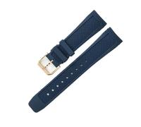 HTHRRFE Compatibile con il cinturino IWC Portoghese, morbido e traspirante, resistente al sudore, con interfaccia curva speciale, 22 mm, nero blu(Blue-Rose-K10)