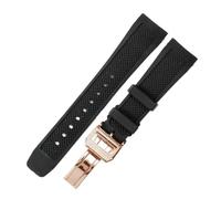 HTHRRFE Compatibile con il cinturino IWC Portoghese, morbido e traspirante, resistente al sudore, con interfaccia curva speciale, 22 mm, nero blu(Black-Rose-Z7)