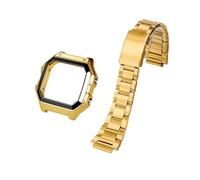HTHRRFE Compatibile con la cassa dell'orologio Casio 3299 AE-1200WH modificata AE1200 Cassa dell'orologio in acciaio inossidabile Guscio in metallo con anello impermeabile Nero Argento(Gold casg-band)