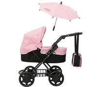 HTI Carrozzina e ombrellone classico Joie Junior | Include borsa fasciatoio abbinata e cappuccio regolabile | Sotto il sedile | Passeggino da viaggio giocattolo per bambini | 3+, taglia unica