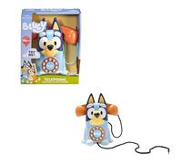 HTI Set da gioco telefono Bluey | Giocattolo elettronico retrò blu realistico per telefono | Telefono giocattolo interattivo per bambini | Telefono Comunicazione Educativa e Matematica | Giocattolo Bl