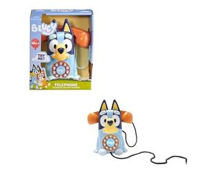 HTI Set da gioco telefono Bluey | Giocattolo elettronico retrò blu realistico per telefono | Telefono giocattolo interattivo per bambini | Telefono Comunicazione Educativa e Matematica | Giocattolo Bl