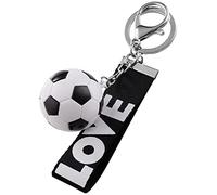 HTian Calcio Portachiavi Pendente Pallone da Calcio Portachiavi Auto Portachiavi Portachiavi Catena Catena Chiave Alloy Anello for Uomo Donne Borsa Charm (Color : Black, Size : 4.7 x 1.2 x 3.3 in)