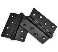 HTLCDZ 2 Pezzi 100mm Cerniere a Testa in Acciaio Inox for Porte Interne, Cerniera for Porte in Legno (AB)(Black)