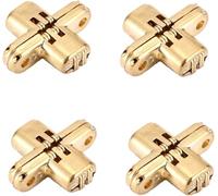 HTLCDZ 2 Pezzi/4 Pezzi di Cerniere in Lega, antiruggine, Adatte for Porte in Legno, banconi, armadi, Guardaroba, finestre (2 Pezzi d'oro)(4 Pieces of Gold)