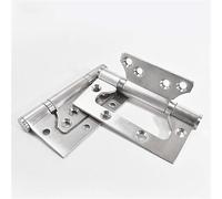 HTLCDZ 2 Pezzi Cerniere a Testa in Acciaio Inossidabile 100 * 74 mm for Porte Interne, Cerniera for Porta in Legno con Viti (Oro)(Silver)