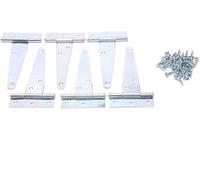 HTLCDZ 6 Pezzi di Cerniere in Lega, antiruggine, Adatte for armadi, Porte delle stanze o Porte del fienile (Nere)(Silver)