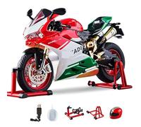 HTLNUZD 1/9 Grande Metallo DieCast 1299 Modello Ad Alte Prestazioni Simulato Spray Start, Collezionabile Adulto per Ducati Style (1299-Red)