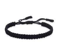HTMRZ 1 Pezzo Filo Intrecciato Corda Braccialetto Fortunato Donna Uomo Charms bracciali Gioielli per Gli Amanti Amicizia Braccialetti-Piatto Nero