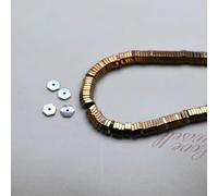 HtoxinDian Perline di Ematite Naturale da 4/5/6/8 mm Perline distanziatrici sciolte a Disco Color Oro Perline esagonali per la creazione di Gioielli Accessori Adatti per collane Fai da Te