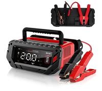 HTRC Carica Batteria per Auto 12V/20A & 24V/10A, caricabatterie auto con display LCD, Caricatore Batteria Auto, Carica Batteria Auto per Barche SUV Litio LiFePo4 e Piombo Acido(AGM, GEL, MF, EFB, SLA)