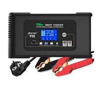 HTRC Carica Batterie per Auto 12V/24V 35A, Mantenitore Batteria Moto con Display LCD e Pulsante per Barche SUV/Batterie al Lithium, LiFePo4 e Piombo Acido (AGM, GEL, MF, EFB, SLA, WET, VRLA)