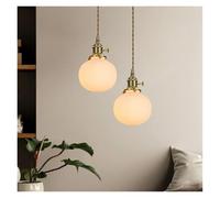 HTRDFWD Lampada a Sospensione in Ottone LED Nordic Creative Simply Ceramics Lampada a Sospensione per casa Sala da Pranzo Camera da Letto Comodino, Illuminazione Moderna(11 * 12cm)