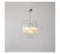 HTRDFWD Lampadario a Sospensione a LED con Tubo di Vetro Bianco Rosa, Design Francese, lampade a Sospensione, lampade da Sala da Pranzo, Lusso(40cm White)