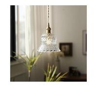 HTRDFWD Moderne luci Pendenti in Vetro Trasparente per la casa, Decorazioni per Interni, lampadari in Rame per Camera da Letto, Soggiorno, lampadari a Sospensione a LED nordici,(Round D15cm)