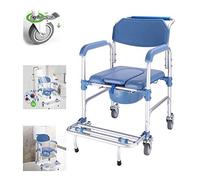 HTRTH Portatile Pieghevole a rotelle Sedile/WC 4-in-1-WC con Ruote/sede Doccia/Sedia con Freni delle Ruote di Trasporto for Le Donne Incinte Elder disabili 83
