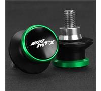 HTRTROOC Accessori per Motociclette Bobine Forcellone da 10 Mm Viti Cavalletto Posteriore Slider per CFMOTO 800MT-X 800MTX 2024-2026 Bobine del cursore del forcellone(Green22)