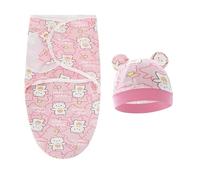HTRTRR Baby Swaddle Wrap, Suitable for Newborns and Infants 0-6 Months (Pink Bear)