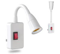 HTRUIYATY 2 Pezzi Portalampada E27 con Presa Elettrica LED Lampade da Muro Ruotabile a 360° Basi per Lampada a Spina Adattatore per Illuminazione Interna (Senza Lampadina)