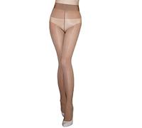 HTRUIYATY Collant Sexy Lucido da Donna, 8 DEN collant Trasparente a Vita Alta da Donna Collant Elastico a Compressione in Seta Marrone
