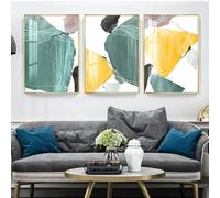 HTRYwerdf astratto geometria acquerello colore blocco forma poster stampe Parete arte modernità stile tela disegno Quadro soggiorno camera casa Decorazioniazioni 40x60cmx3 senza cornice