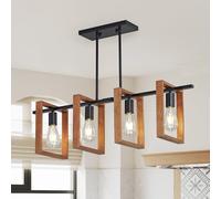 HTsilphelene lampadari da cucina, lampadario della tavola da pranzo, lampadari da cucina per la sala da pranzo il salone, corridoio del foyer, struttura di legno. (Legno,4 luci)