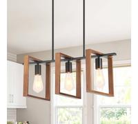 HTsilphelene lampadari da cucina, lampadario della tavola da pranzo, lampadari da cucina per la sala da pranzo il salone, corridoio del foyer, struttura di legno. (Legno,3 luci a)
