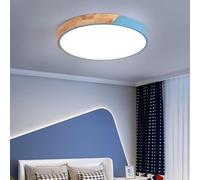 HTsilphelene Plafoniera Led Soffitto in Legno,plafoniere Con Paralume in Acrilico,Dimmerabile 3000K-6000K Plafoniera Per Soggiorno,Camera Da Letto,Cucina,Soggiorno,Corridoio (Blue,30CM)