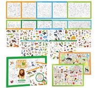 HTTDSLF 10 Pezzi DIY 3D Adesivi di Scena, Piccoli Libri con Adesivi, 200+ Adesive Riutilizzabili, Miniature Scene Stickers, Libro Di Adesive Riutilizzabili, per Stress Sollievo, Crea le Tue Scene