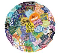 HTTDSLF 100 Pezzi Adesivi Motivazionali, Parole Ispiratrici Adesivi, Citazione Motivazionale Positiva Sticker, Impermeabili per Computer Portatili, Bottiglie d'Acqua, Scrapbooking