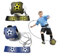 HTTDSLF 2 pezzi Trainer da Calcio Attrezzatura Banda Elastica Kit per L’Allenamento Individuale con Cintura Regolabile per Bambini e Adulti, Allenatore di calcio/pallavolo/rugby, per Ball 3, 4 e 5