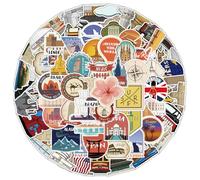 HTTDSLF 200 pezzi Adesivi Viaggi, Adesivi di Globali Famose Città del Mondo con Attrazioni Turistiche, per Diario di Viaggio da Compilare, Album Scrapbooking Stickers Journaling