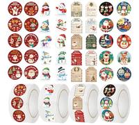 HTTDSLF 2000pz Etichette Adesive Natale Natalizi Stickers Natale Chiudi Pacco Natalizio per Sigilli Pacchetti Regalo Buste Biglietti Festa