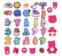 HTTDSLF 35 Pezzi Ciondoli per scarpe per Zoccoli, Spilla per Zoccoli, PVC Ciondoli Casuali per Scarpe, Pin Crocs, Pins Shoe Charms, per Feste di Compleanno, per Bambini, Adulti, Ragazze, Donne