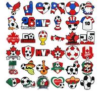 HTTDSLF 36PCS Ciondoli per Scarpe, Accessori Per Scarpe Da Calcio, Accessori Per Scarpe Digitali, Decorativi per Scarpe, per Ragazze Donne Ragazzi Adulti, per Feste di Compleanno Bomboniere