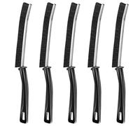 HTTDSLF 5 Pcs Crevice Cleaning Brush, Thin Bathroom Tile Groove Gap Cleaning Brush, Long Handle Narrow Crevice Cleaning Tool for Home Kitchen Small Spaces and Window Groove, Hard Bristle Magic Brush