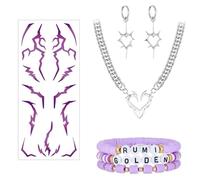 HTTDSLF Braccialetti Merch K-pop, Braccialetti Merch Ispirati, Braccialetto Elastici Impilabili, Orecchini e Collane K-pop, Tatuaggi Temporanei, Regali per Costumi Cosplay Compleanni e Natale