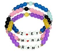 HTTDSLF Braccialetti Merch K-pop De-mon, Braccialetti Merch Ispirati, Braccialetto Elastici Impilabili, Braccialetto con Ciondolo a Lettera, Accessori Regali per Costumi Cosplay Compleanni e Natale