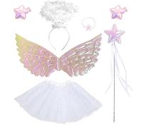 HTTDSLF Costume Principessa, Vestito Principessa, Costume Unicorno Set, Tutu, con Ali Gonna Tutù Fascia, per Halloween Carnevale Cosplay Compleanno Natale Festa